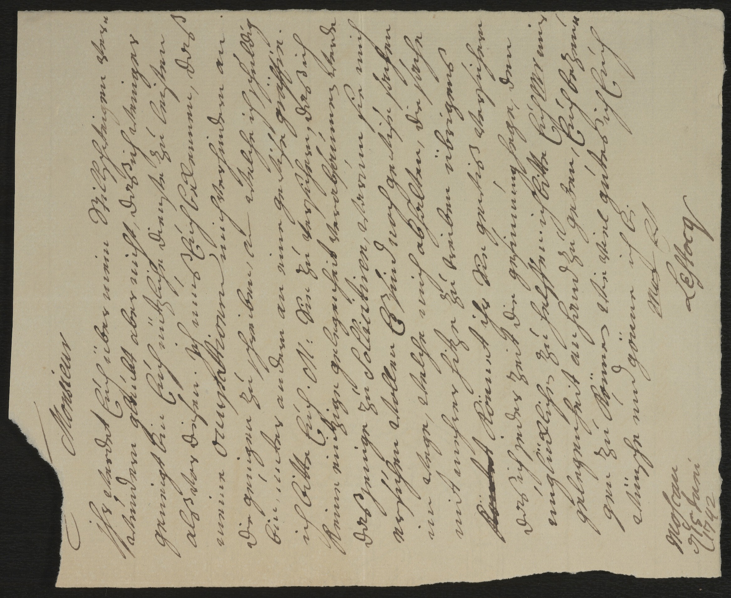 Лесток Иоганн Герман (Жан Арман). Письмо неустановленному лицу. 1742 ...
